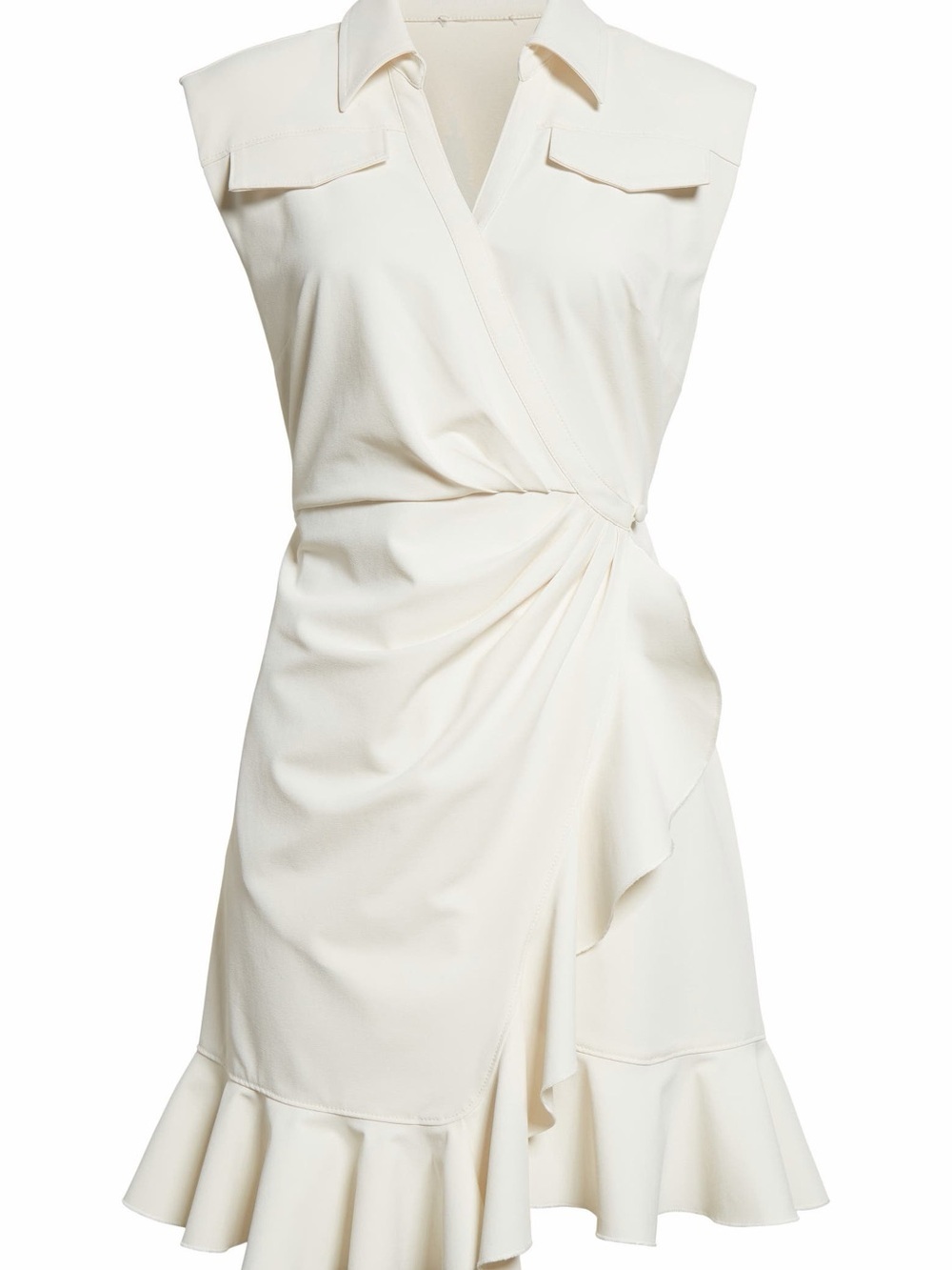 Zenni Ruffle Sleeveless Wrap Dress - Picture 5 of 14